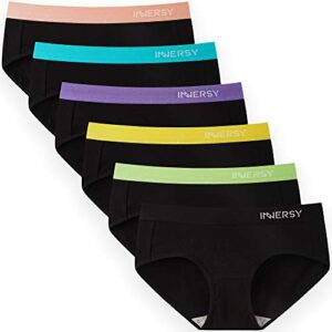 INNERSY Women Underwear Cotton Knickers Ladies Mid Rise Briefs Comfy Hipster Panties Pack of 6