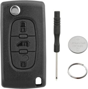 3 Buttons Car Key Fob Case For Peugeot Partner Citroen Berlingo Dispatch Toyota Proace Van VA2 Blade CE0536 with Screwdriver Ring CR1620 Battery
