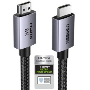 UGREEN HDMI 2.1 Cable Certified 10K 8K 4K 1440P@240/165/120Hz eARC HDR Dolby Vision Atmos HDCP 2.3 48Gbps Ultra High Speed Compatible with PS5 Xbox Series X/S Laptop TV Soundbar Game Monitor PC(10M)
