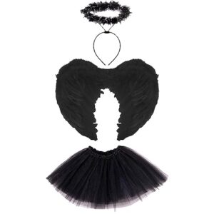 Lizzy Adult Black Dark Angel Costume | 3pc Feather Wings