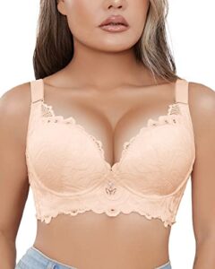 Mirgoo Push Up Bra for Women Plus Size Lace Bras Underwire Brassiere
