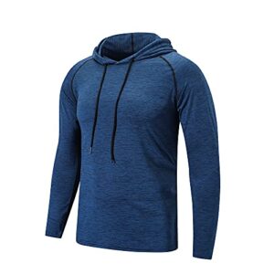 HUAKANG Men's Long/Short Sleeve T Shirt Running Jogging Top Tee Athletic Hoodies Gym Tops for Men Breathable Sweatshirt Pullover Workout Training Top Sport Casual T Shi