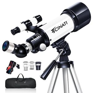 Cinati Telescopes for Adults Children Beginners 70 mm Opening 400 mm Astronomical Telescope for View Moon Planets