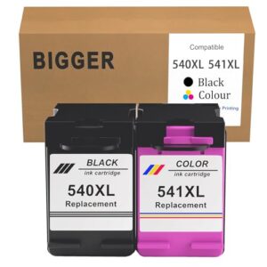BIGGER 540XL 541XL Ink Cartridges Remanufactured Replacement for Canon 540 541 Ink Cartridges