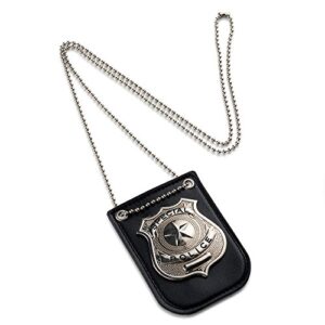 Dress Up America Police Badge for Kids - Pretend Play Police Costume Accessories Policeman Badge for Cop Swat and FBI with Chain & Belt Clip