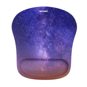 TECKNET Mouse Mat with Memory Foam Rest -Non-slip Rubber base- Special-Textured Water-Resistant Surface