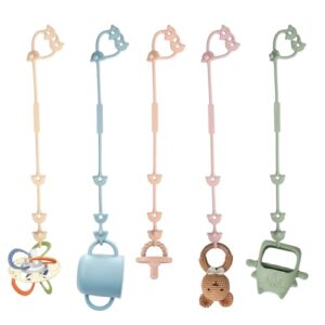MumEZ Dummy Clip - 5 Pack Pacifier Clips for Boys and Girls