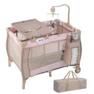 GYMAX 3 in 1 Baby Travel Cot