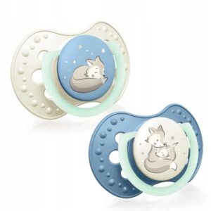 Silicone pacifier LOVI 18m+ 2 pcs Night&Day Boy