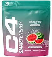 C4 Smart Energy | 20 Nootropic Powder Sachets with Brainberry, L Tyrosine + Natural Caffeine | Pr...