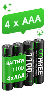 4 x AAA rechargeable batteries