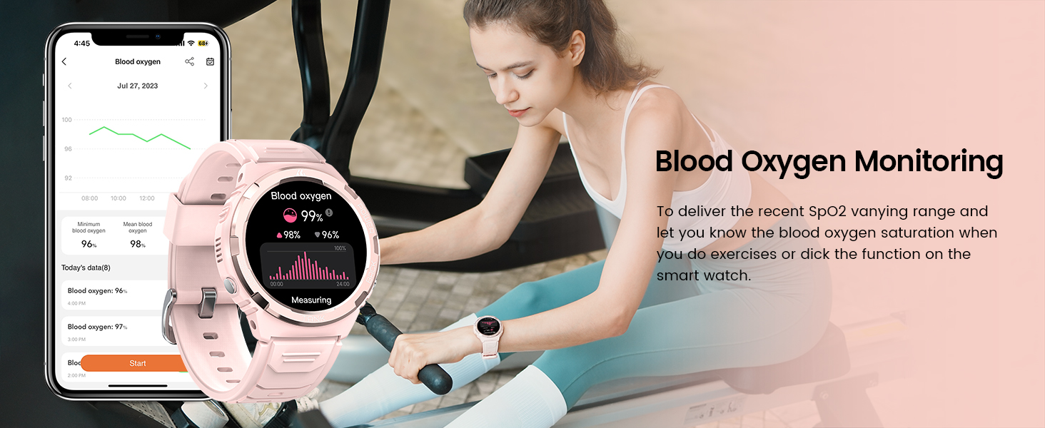 smart watch with blood oxygen