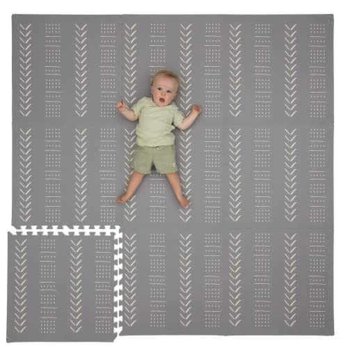 CHILDLIKE BEHAVIOR Baby Play Mat - 9 Puzzle Interlocking Floor Foam Puzzle Tiles - Waterproof XX Large 182x182cm - Ideal Montessori Play Area