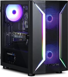 Horizon HZN-AMZ-I5-4060TI Gaming PC | Intel Core i5 11400F 4.4GHz | Nvidia GeForce RTX 4060 Ti | 32GB DDR4 RAM | 1TB NVMe SSD | Windows 11 Ready | ARGB Lighting | Sleek Mesh Desig