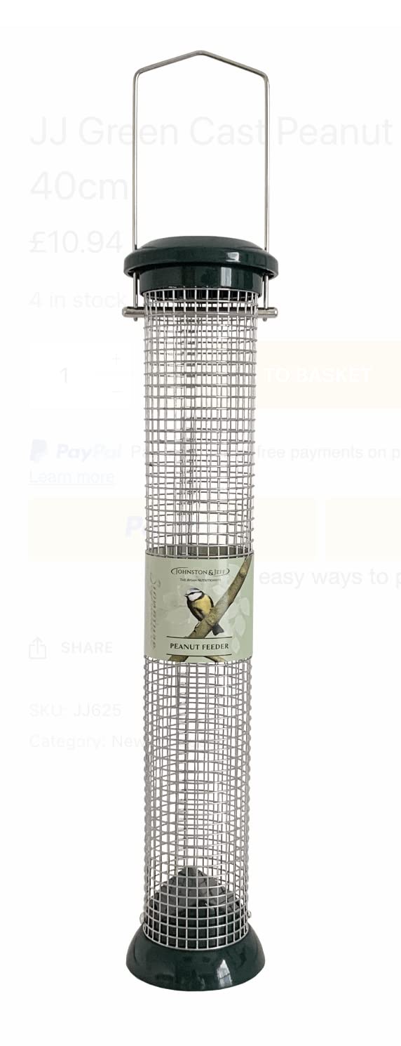 Green Cast Peanut Feeder 40cm x 1 All Metal Wild Bird Feeder SMF