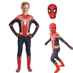 Aofentop Spider Costume Cosplay Gift - Boys Girls Spider Suit 3D Printing Lycra Jumpsuit With Separated Mask Kids Hero Fancy Dress Halloween Cosplay Party Carnival Movie Props