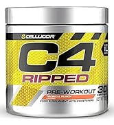C4 Ripped Pre Workout Powder ICY Blue Raspberry | Preworkout Energy Drink Supplement | 150mg Caff...