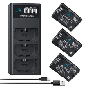 Homesuit LP-E6 LP E6N Battery and Upgraded LCD Charger Set Compatible with Canon EOS 80D