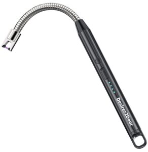 Heavy-Duty Electric Arc Candle Lighter | SUPER-SAFE | NO FUEL REQUIRED | 3x Bigger & Rechargeable Batteries | Eco-Friendly | Super-Long & 360° Neck | Wind-Proof & Splash-Proof | USB-C (Black)