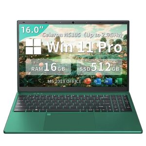 Fsjun【Win 11 Pro/Office 2019 16 inch Laptop with FHD(1920 * 1200) IPS Display