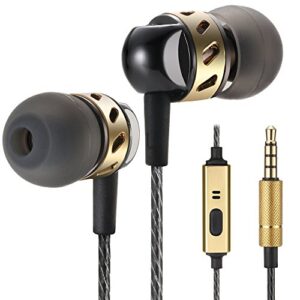 Betron AX5 Earphones Wired in Ear Headphones with Microphone Mic Noise Isolating Earbuds Deep Bass Carry Case 3.5mm Jack Ear Bud Tips