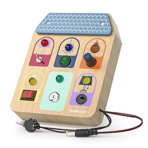 Top Bright Wooden Busy Board for 3 Years Old