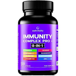 Immune System Booster Supplement - 120 Capsules - Vitamin C and Zinc