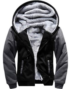UMBNESS Men's Pullover Thermal Sherpa Lined Jumper Jackets Winter Workout Fleece Hoodie Full Zip Wool Warm Thick Coats Outerwea