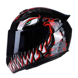 KKnoon Motorcycle Helmet Full Face Rapid Street Helmet Unisex Adult Cool Rider Equipment Four Seasons New Street Touring Motorcycle Helme
