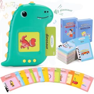 Talking Flash Cards Educational Toys - Gifts for 2 3 4 5 6 Year Old Boys Girls Dinosaur Speech Therapy Toys Kids Audible Flash cards Toddlers Learning Machine Interactive Montessori Toys (British)