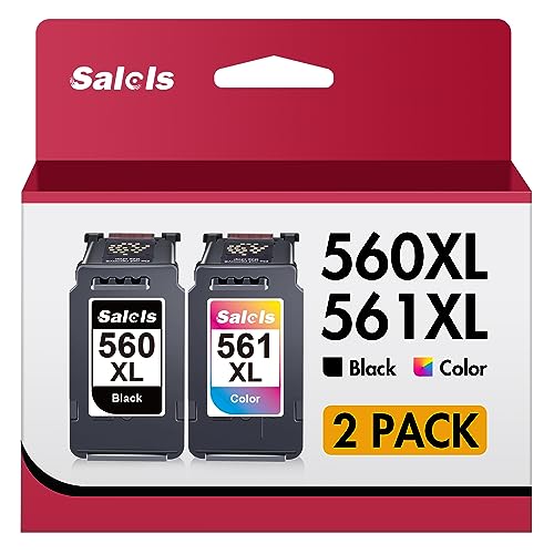 Salols 560 561 XL Ink Cartridges Replacement for Canon 560 561 Ink Cartridges PG-560XL CL-561XL 560XL 561XL for Pixma TS5350 TS7451 TS7450 TS5351 TS5350a TS5351 TS5352 (1 Black 1 Colour)