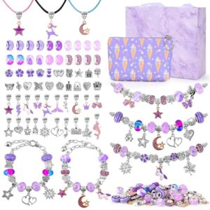 Januts Charm Bracelet Making Kit DIY Bracelet Making Kit for Girls Colorful Jewellery Making Kit for Kids Teen Girls Age 8-12 Year Old Arts Crafts Girls Toys for Christmas Birthday Daily