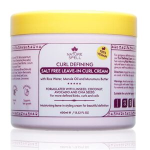 Curl Defining Leave in Curl Cream for Curly Hair by Nature Spell – Infused with Rice Water & Linseed