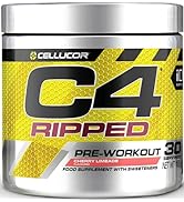 C4 Ripped Pre Workout Powder Raspberry Lemonade | Preworkout Energy Drink Supplement | 150mg Caff...