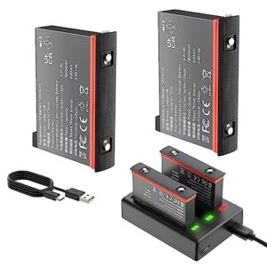 XINGLT Insta 360 x3 Battery 2Packs Replacement Batteries with Charger Hub Fast Charge
