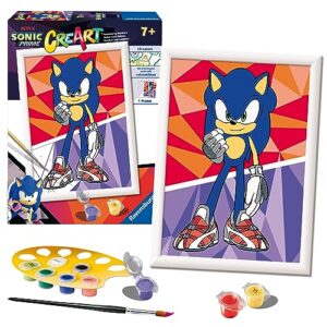 Ravensburger CreArt Sonic the Hedgehog Paint by Numbers for Children - Painting Arts and Crafts Kits for Kids Age 7 Years Up