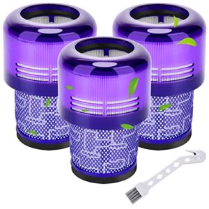 Rebirthcare 3 Pack V11 Filter for Dyson V11 Absolute V11 Animal V11 Torque Drive V15 Detect SV14 Cordless Vacuum Filter Replacement Filters Parts Spares Washable