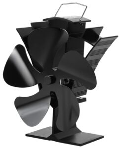 Tomersun Log Burner Fan Newly Designed 5 Blades Mini Heat Powered Fan Fireplace Eco Fans Silent for Home Wood Burning/Log Burner/Fireplaces