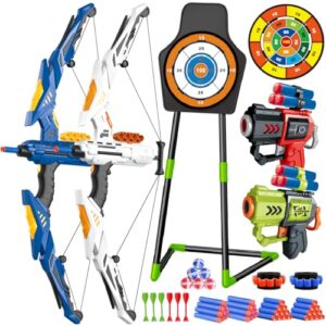 VATOS 2PCS Kids Bow and Arrow - LED Archery Set for Kids 5-7