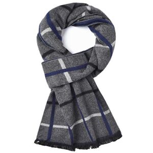 CUNDOU Cold Weather Scarves Thick Cashmere Scarf For Men Warm Soft Wool Scarf For Winter Autum