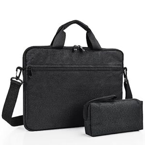 RAINYEAR 14 Inch Laptop Sleeve Messenger Shoulder Bag - Multi-Pocket Carrying Case with Small Accessories Pouch for MacBook Pro/Notebook/Computer/Chromebook