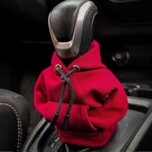 EHOTER Hoodie Car Gear Shift Cover Funny Hoodie Shifter Knob Cover Universal Auto Gear Shift Knob Cover Cute Auto Knob Gear Stick Protector for Men and Women (Red New)