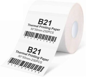 NIIMBOT B21 Lable Maker Tape 1.97" x 1.18" (50×30 mm) Printer Sticker Paper with Self-Adhesive for B21 / B3S Label Maker Printer