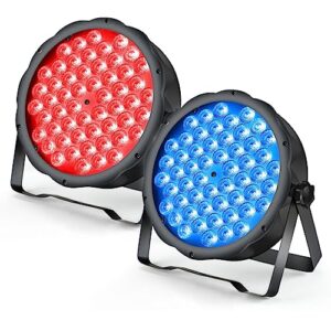 BETOPPER Stage Lights Strobe Lights LED Par Lights 54 * 1.5w RGB 3 in 1 DMX512 Lightweight Disco Light DJ Light for Party Wedding Club Bars Show (2 Pack)            [Energy Class A++]