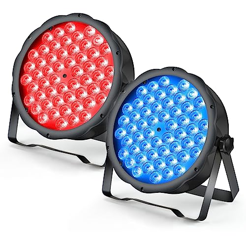 BETOPPER Stage Lights Strobe Lights LED Par Lights 54 * 1.5w RGB 3 in 1 DMX512 Lightweight Disco Light DJ Light for Party Wedding Club Bars Show (2 Pack)            [Energy Class A++]