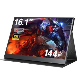 UPERFECT Gaming Monitor 144Hz 16.1 Inch Portable Monitor 2K 2560x1440 Support Freesync