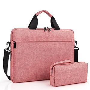 RAINYEAR 15.6 Inch Laptop Sleeve Messenger Shoulder Bag - Multi-Pocket Carrying Case with Small Accessories Pouch for MacBook Pro/Notebook/Computer/Chromebook