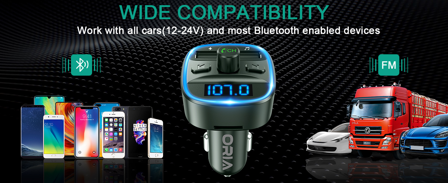 Universal Car Charger with Dual USB Charging, Hand Free Calls