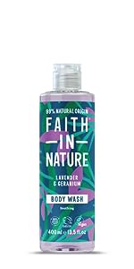 Faith In Nature Lavender and Geranium Vegan Body Wash, 400ml