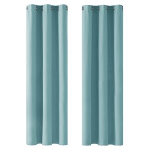 Deconovo Energy Saving and Noise Reducation Thermal Insualted Eyelet Blackout Curtains for Living Room Sky Blue 42 x 90 Inch 2 Panels